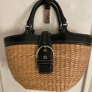Coach wicker tote bag